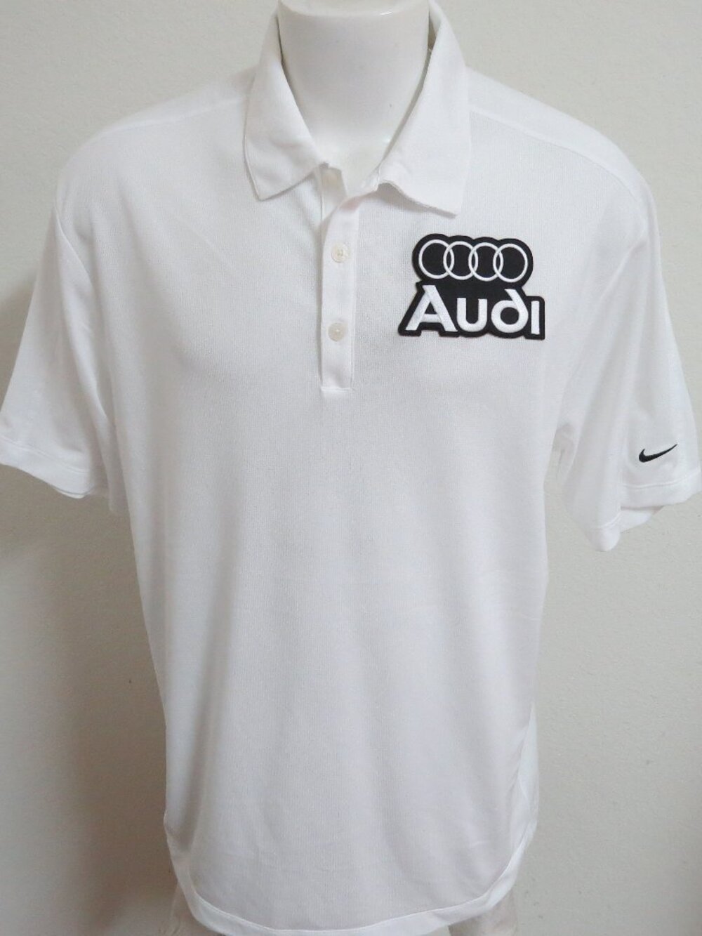 M-XL AUDI White Nike Dri-Fit Men's db #57Z Golf Polo Shirt